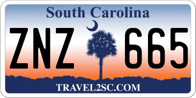SC license plate ZNZ665