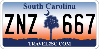 SC license plate ZNZ667