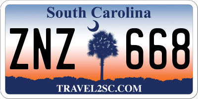 SC license plate ZNZ668