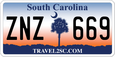 SC license plate ZNZ669
