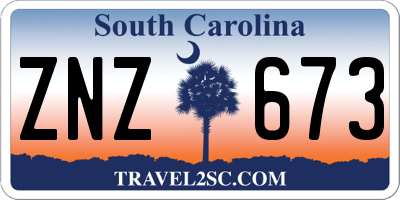 SC license plate ZNZ673