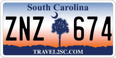 SC license plate ZNZ674