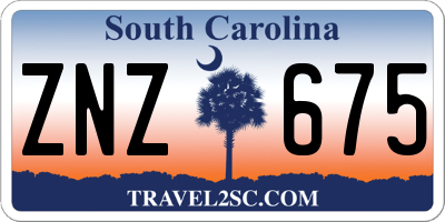 SC license plate ZNZ675