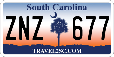 SC license plate ZNZ677