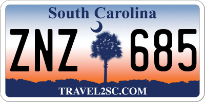 SC license plate ZNZ685