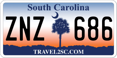 SC license plate ZNZ686
