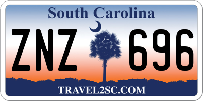SC license plate ZNZ696