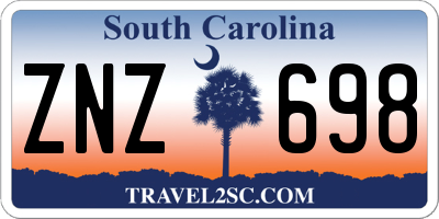 SC license plate ZNZ698