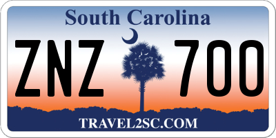 SC license plate ZNZ700