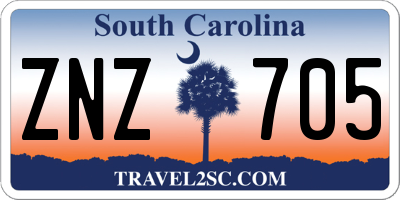 SC license plate ZNZ705