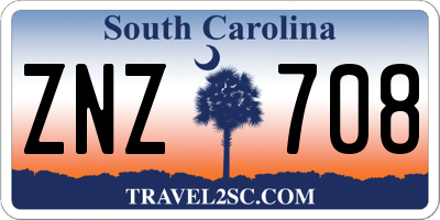 SC license plate ZNZ708