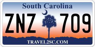 SC license plate ZNZ709