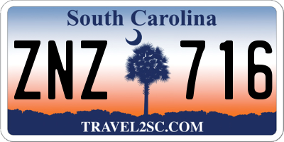 SC license plate ZNZ716