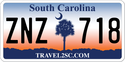 SC license plate ZNZ718