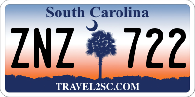SC license plate ZNZ722