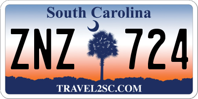 SC license plate ZNZ724