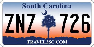 SC license plate ZNZ726