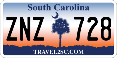 SC license plate ZNZ728