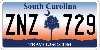 SC license plate ZNZ729
