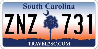 SC license plate ZNZ731