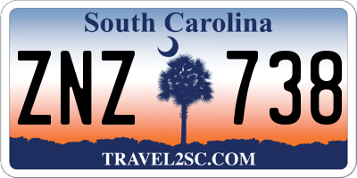 SC license plate ZNZ738