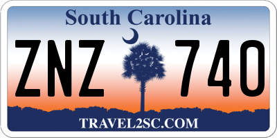 SC license plate ZNZ740