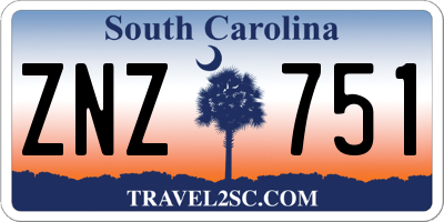 SC license plate ZNZ751
