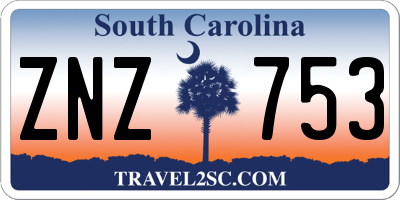 SC license plate ZNZ753