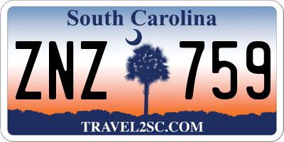 SC license plate ZNZ759