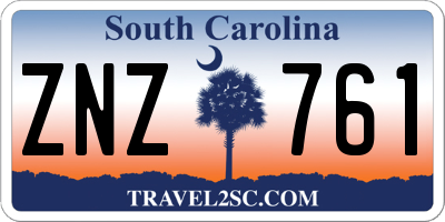 SC license plate ZNZ761