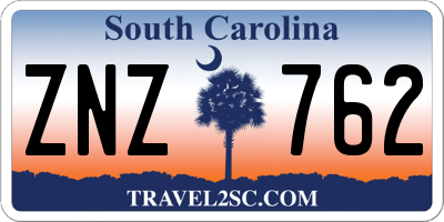 SC license plate ZNZ762