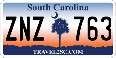 SC license plate ZNZ763
