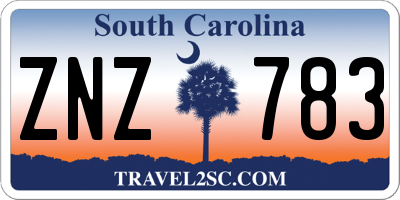 SC license plate ZNZ783