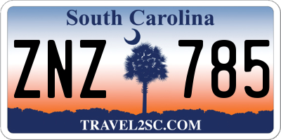 SC license plate ZNZ785