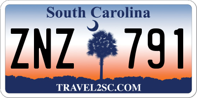 SC license plate ZNZ791