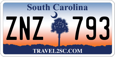 SC license plate ZNZ793