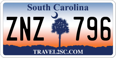 SC license plate ZNZ796