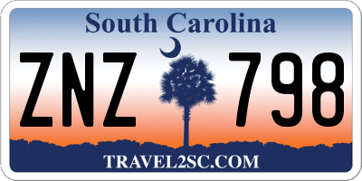 SC license plate ZNZ798