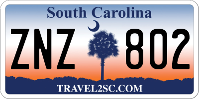 SC license plate ZNZ802
