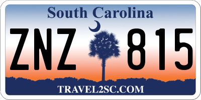 SC license plate ZNZ815