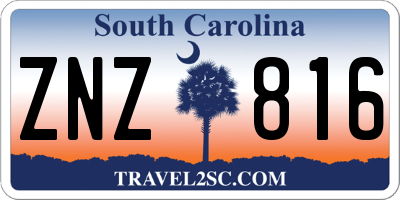SC license plate ZNZ816