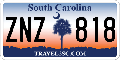 SC license plate ZNZ818