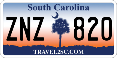 SC license plate ZNZ820