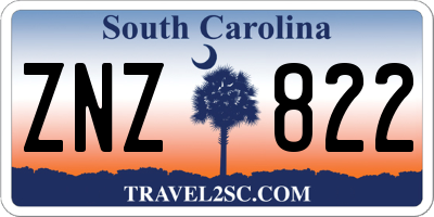SC license plate ZNZ822