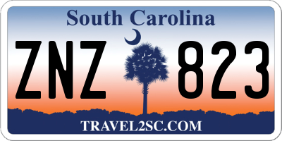 SC license plate ZNZ823