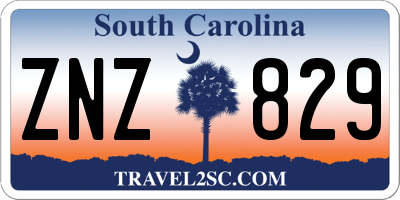 SC license plate ZNZ829