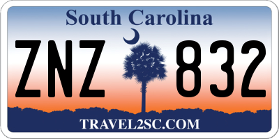 SC license plate ZNZ832
