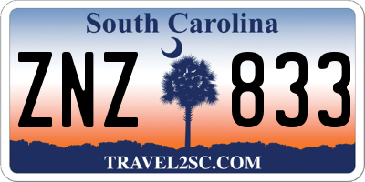 SC license plate ZNZ833