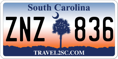 SC license plate ZNZ836