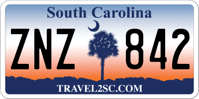 SC license plate ZNZ842